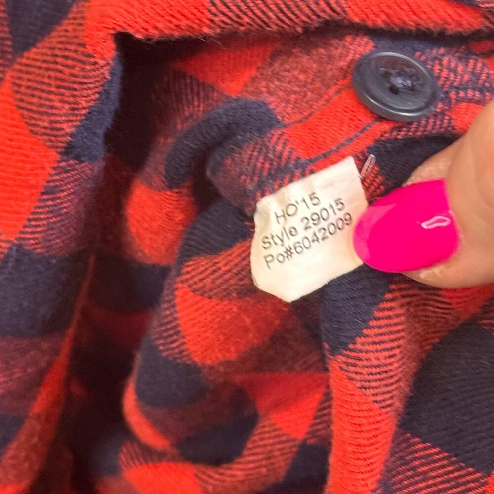 Crewcuts Red/Blue Checkered Plaid Flannel Button down Boys 8 - Picture 2 of 6